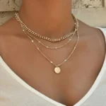 ⁦قلادة  متعدد الطبقات من  كريستال الزركون⁩ - الصورة ⁦2⁩