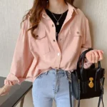 ⁦بلوزة نسائية أنيقة  ذات ياقة و أكمام طويلة⁩ - الصورة ⁦5⁩